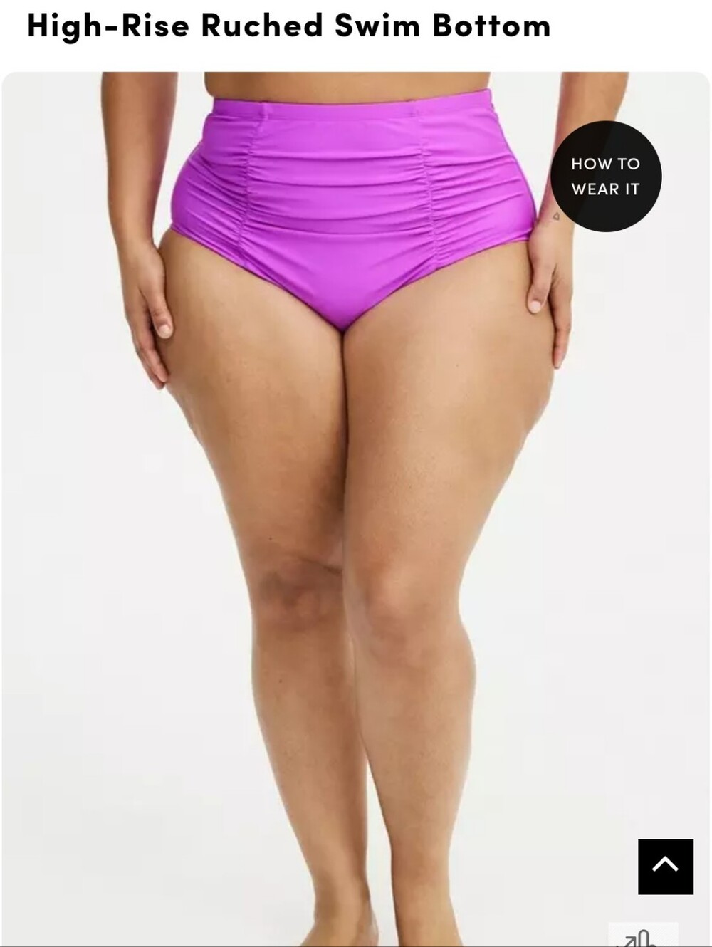 Torrid High-Rise Ruched Swim Bottom in Bright Purple